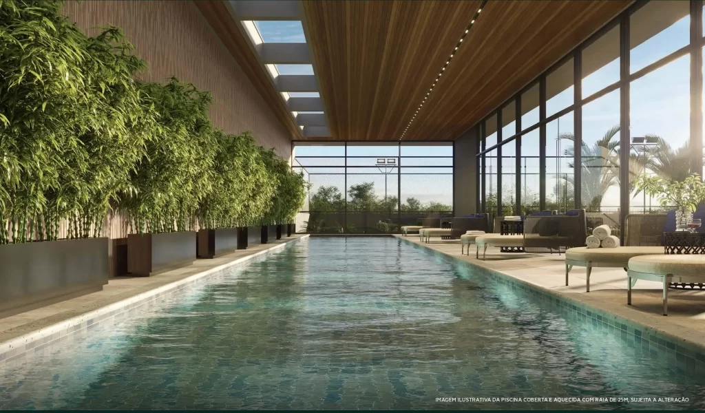 piscina coberta da área de lazer do gran gardem maia guarulhos